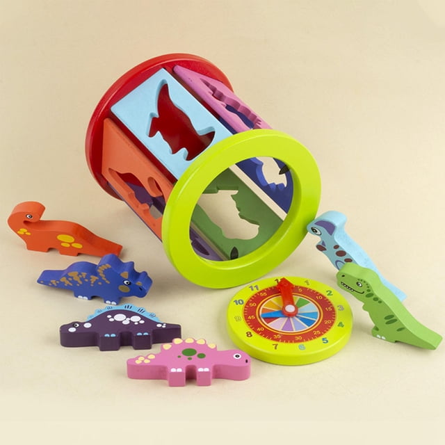 Forma de color Juguetes a Regalos de Navidad Juguetes cognitivos Juguete de apilamiento Reloj de bloques de construcción Juguetes Juguetes de Hugo Juguetes de dinosaurios