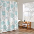 thumbnail image 6 of Teal Coral Shower Curtains for Bathroom, Watercolor Conch Shell Ocean Coastal Washable Fabric Shower Curtain with Hooks Waterproof Bathroom Decor Sets, 36 x 78 Inches, 6 of 9