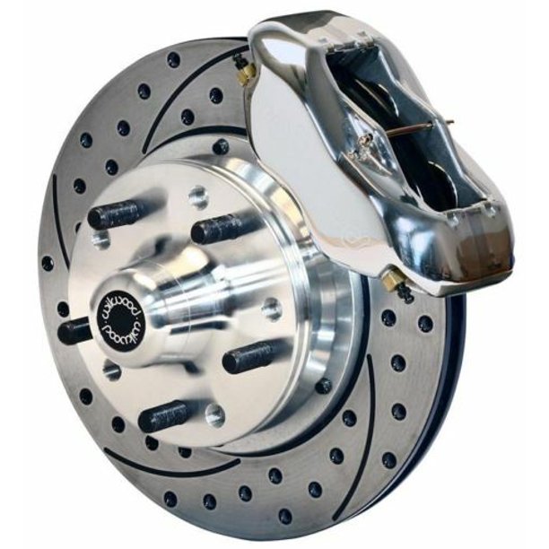 NEW WILWOOD FULL FRONT DISC BRAKE KIT, 11" DRILLED ROTORS, POLISHED