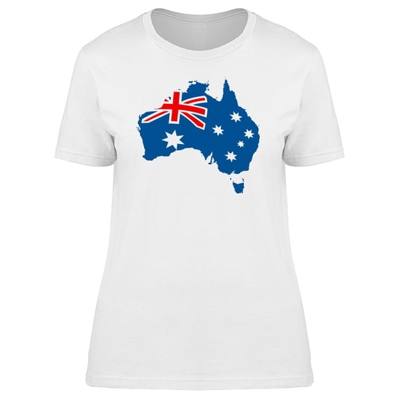Australian Flag On Continent Map Tee Women's -Image by Shutterstock