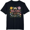 thumbnail image 2 of 100% Cotton Big Fan of Human Rights Protest Quote Colorful Art T-Shirt, 2 of 5
