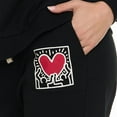 thumbnail image 5 of Keith Haring Women's 2 Piece Super Soft Luxurious Fleece Lounge Pajama Set, Long Sleeve Crew and Jogger (Black Medium), 5 of 7