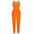 thumbnail image 5 of Puntoco Womens Clearance Jumpsuits Overalls with Suspenders and Printing Casual Jumpsuit Orange, 5 of 9