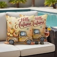thumbnail image 4 of Yellow Truck Fall Outdoor Waterproof Pillow Covers, Thanksgiving Pumpkins Orange Ombre Decorative Square Throw Pillowcase Sofa Cushion Sham for Patio/Couch/Chair, 20"x20" 2 Pack, 4 of 8