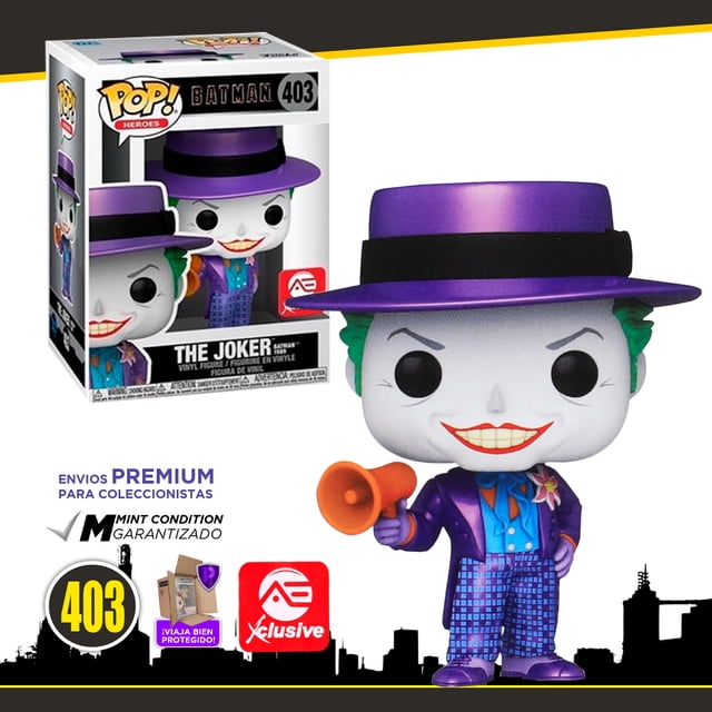 Funko Pop Joker Metalico #403 Exclusivo AE Batman 1989 Dc Comic Figura Original