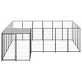 thumbnail image 6 of vidaXL Dog Kennel Steel Outdoor Puppy Enclosure Cage Black/Silver Multi Sizes, 6 of 43