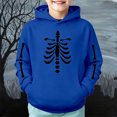 thumbnail image 2 of Little Boys Halloween Hoodies Skeleton Print Pullover Sweat Long Sleeve Outfit Kids Summer Casual Tops Size 5-6T, 2 of 4