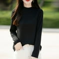 thumbnail image 5 of WRKEKC Chemises à Manches Longues pour Femmes Couleur Unie Couche de Base en Tricot Ample Col Rond Tunique Décontractée Tissu Doux pour Automne Hiver Confort Quotidien, 5 of 5