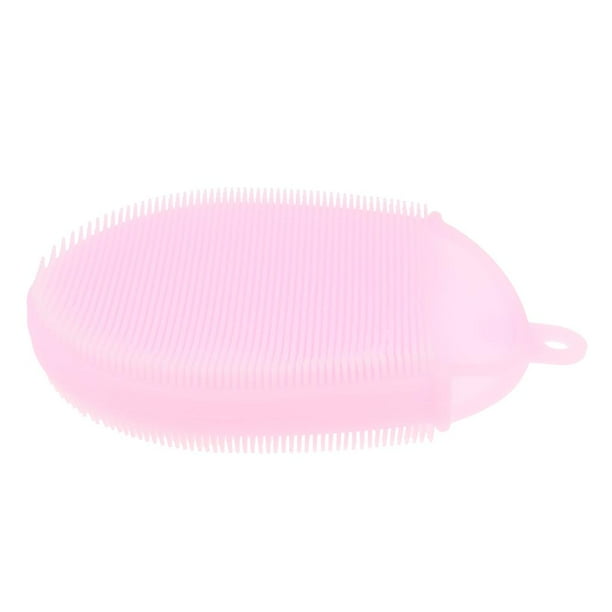 Cepillo de baño de silicona para masaje, exfoliante para ducha y cuerpo. Rosado