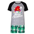 thumbnail image 2 of GERsome Family Matching Christmas Pajamas Outfits Xmas Hat Graphic Short Sleeve Tops and Plaid Shorts for Holiday, 2 of 6