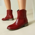 thumbnail image 3 of Cowboy Boots for Women 2025 Short Wide Mid Calf Cowgirl Boots Vintage Fashion Leather Pointed Toe Slip on Dress Cow Boy Ankle Booties, 3 of 7