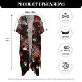 thumbnail image 6 of HELLHERO Skulls Design Long Kimono Swimsuit Cover Up Breathable Polyester Hand Feel and Drape Women's Kimono Swimsuit Coverups, 6 of 6