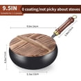 thumbnail image 3 of CLIQKWEN 10.2" Carbon Steel Wok Pan - Small Wok with Lid Nonstick Flat Bottom, Handmade Chinese Wok Japanese Iron Pan, Stir-Fry Pan with Glass Lid for All Stoves, 3 of 7