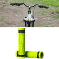thumbnail image 4 of 1 par de puños de bicicleta MTB de 30 mm con tapas antideslizantes para los extremos del manillar. Verde, 4 of 8