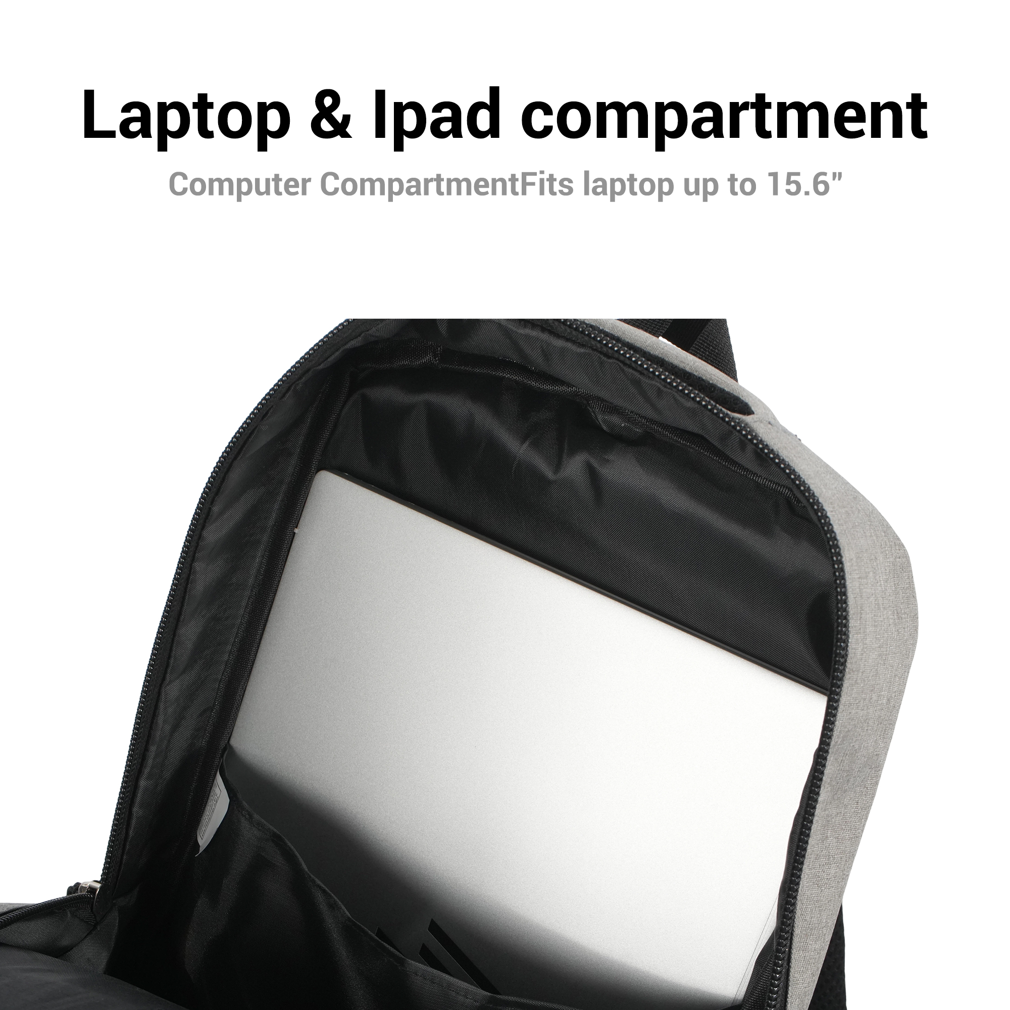 SMICURE 15.6" Laptop Travel Backpack, Gray photo 3