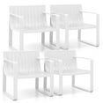 thumbnail image 1 of Costway Ensemble de 4 Chaises de Patio Fauteuils d'Extérieur en Plastique Résistants aux Intempéries Blanc, 1 of 9