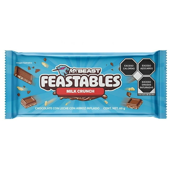 Chocolate con leche Mr. Beast Feastables con arroz inflado 60 g