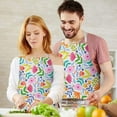 thumbnail image 3 of Pioneer Flower Floral Print Pattern Apron-Garden Aprons for Women with Pockets-Cotton Linen Waterproof Kitchen Cooking Gardening Aprons Adjustable for Kitchen,Cooking,BBQ and Salon 33x27 Inch, 3 of 7