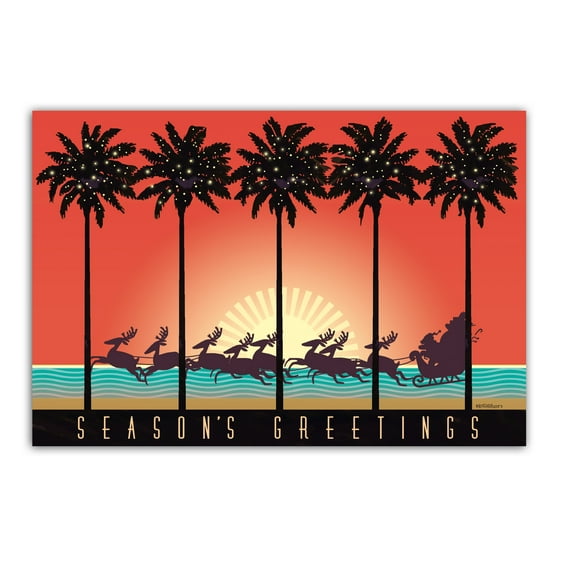 Beach Tropical Sunset Christmas Postcards - 40 Holiday Beach Postcards - 4 x 6 I