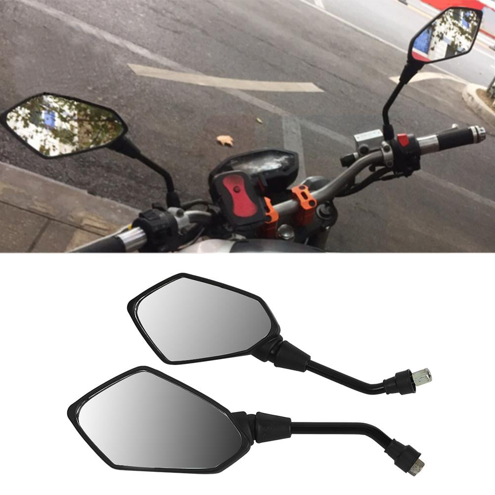 Chromed 180 Ultra Wide Angle Central Windscreen Mount Qiilu Universal Motorcycle Rearview Mirror