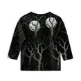 thumbnail image 3 of Drmagiyhm 3/4 Sleeve Shirt for Girls Size 10-12 Cute Crewneck Shirt Floral Print T-Shirts Casual Trendy Little Girl Halloween Christmas Tops Black 5-6 Years, 3 of 4