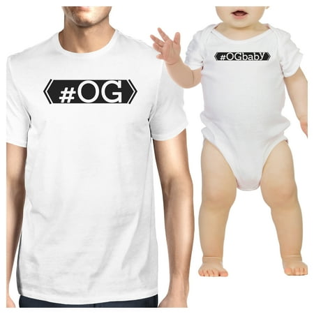 

Hashtag Og Ogbaby Dad and Baby Matching White Shirts