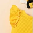 thumbnail image 5 of Penkiiy Toddler Baby Girls Sunflower Shorts Headdress Wood Ear Edge Top Clothes Suit Tutu Dresses for Toddler Girls 18-24 Months Yellow 2023 Summer Deal, 5 of 9