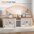 thumbnail image 2 of Double Litter Box Enclosure with Corridor and Storage, White Walnut Wooden  Furniture for 2 Cats, 2 of 8
