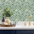 thumbnail image 3 of Thicker Upgrade Sage Green Peel and Stick Arabesque Vinyl Tile Backsplash 12 x 12 inch ( set of 10), 3 of 8