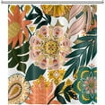thumbnail image 4 of Bohemian Floral Bathroom Shower Curtain Boho Abstract Tropical Leaves Flowers Shower Curtain with Hooks Polyester Waterproof Fabric Paisley Unique Trendy Woman Shower Curtain Decor, 72x72 Inch, 4 of 6