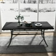 thumbnail image 6 of Grand Patio Outdoor & Indoor EMMA Steel Dining Table, Rust Resistant, Faux Woodgrain Top (66.15'' × 36.81''), with Umbrella Hole, Rectangular, 6 of 8