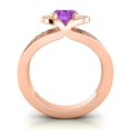 thumbnail image 4 of 2.35 Carat Oval Cut Amethyst & Black Onyx Gemstone Latest Bridal Ring for Women Solid 18K Rose Gold Size 3 by Diamond-Capitals, 4 of 8