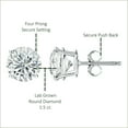 thumbnail image 3 of Dazzlingrock Collection IGI Certified 1.50 Cttw Round Lab Grown White Diamond 4 Prong Solitaire Unisex Stud Earrings in 18K Solid White Gold in Push Back, 3 of 5