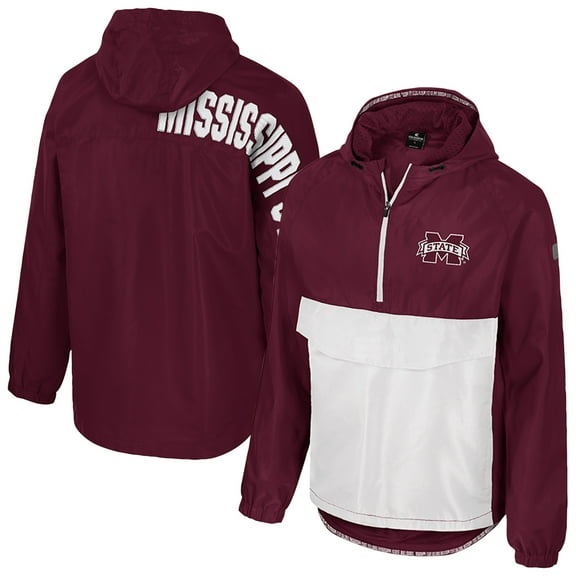 Men's Colosseum Maroon Mississippi State Bulldogs Reloaded Anorak Half-Zip Jacket