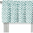 thumbnail image 4 of Blackout Greek Geometric Pattern Sea Glass and White Rod Pocket Short Window Curtain Valance for Kitchen Bedroom Decor, 52" x 18", Sea Glass and White, 1 Panel, 4 of 6