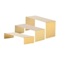thumbnail image 5 of figatia 3 Pieces Riser Display Stands Cupcake Holder Handbag Shoe Display Racks Display Shelf for Purse Figures Jewelry Dessert Shops Brushed Gold, 5 of 8