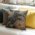 thumbnail image 3 of Orinice  Flowers and Birds Throw Pillow Cushion CoversArt Nouveau Style Vintage Old Retro Style Decorative Square Accent Pillow Case   12x12in, 3 of 5