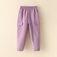 thumbnail image 3 of SonxaHe Little Girl's Pants Winter Fleece Lined Thermal Jogger Cargo Trousers Children Insulated Soft Comfy Outdoor Pants Pink,Sized 6-7, 3 of 3