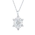 thumbnail image 2 of Brilliance Fine Jewelry Simulated Diamond Snowflake Pendant Sterling Silver Plated, 2 of 3