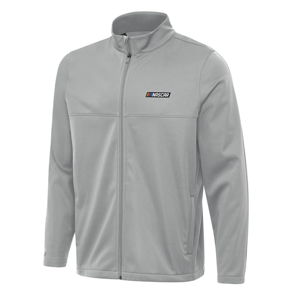 Men's-Antigua Gray NASCAR Merchandise Links 2 Full-Zip Golf Jacket