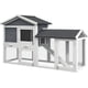 thumbnail image 1 of HOWEN 58" Large Rabbit Hutch Outdoor Indoor, Wooden Bunny Hutch, Guinea Pig Cage with Run, Removable Tray, Asphalt Roof, Lockable Doors and Ramp, for 1-2 Small Rabbits, Gray, 1 of 17