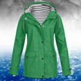 thumbnail image 4 of Womens Hoodie Rain Watertight Coat Solid Pockets Zipper Jacket Workout Outdoor Windproof Rain Jacket, 4 of 8
