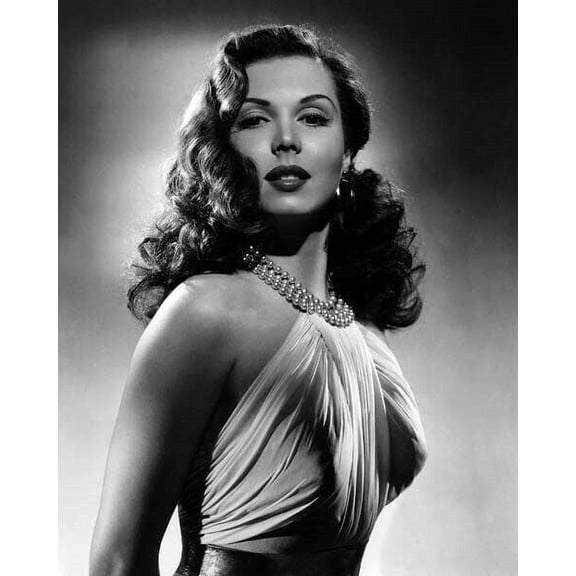Ann Miller glamour pose in off-shoulder sheer top showing cleavage 4x6 photo