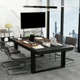 thumbnail image 1 of OXYLIFE 86.6"*47.2" Large Computer Desk Meeting Table for Home Office,Brown, 1 of 7