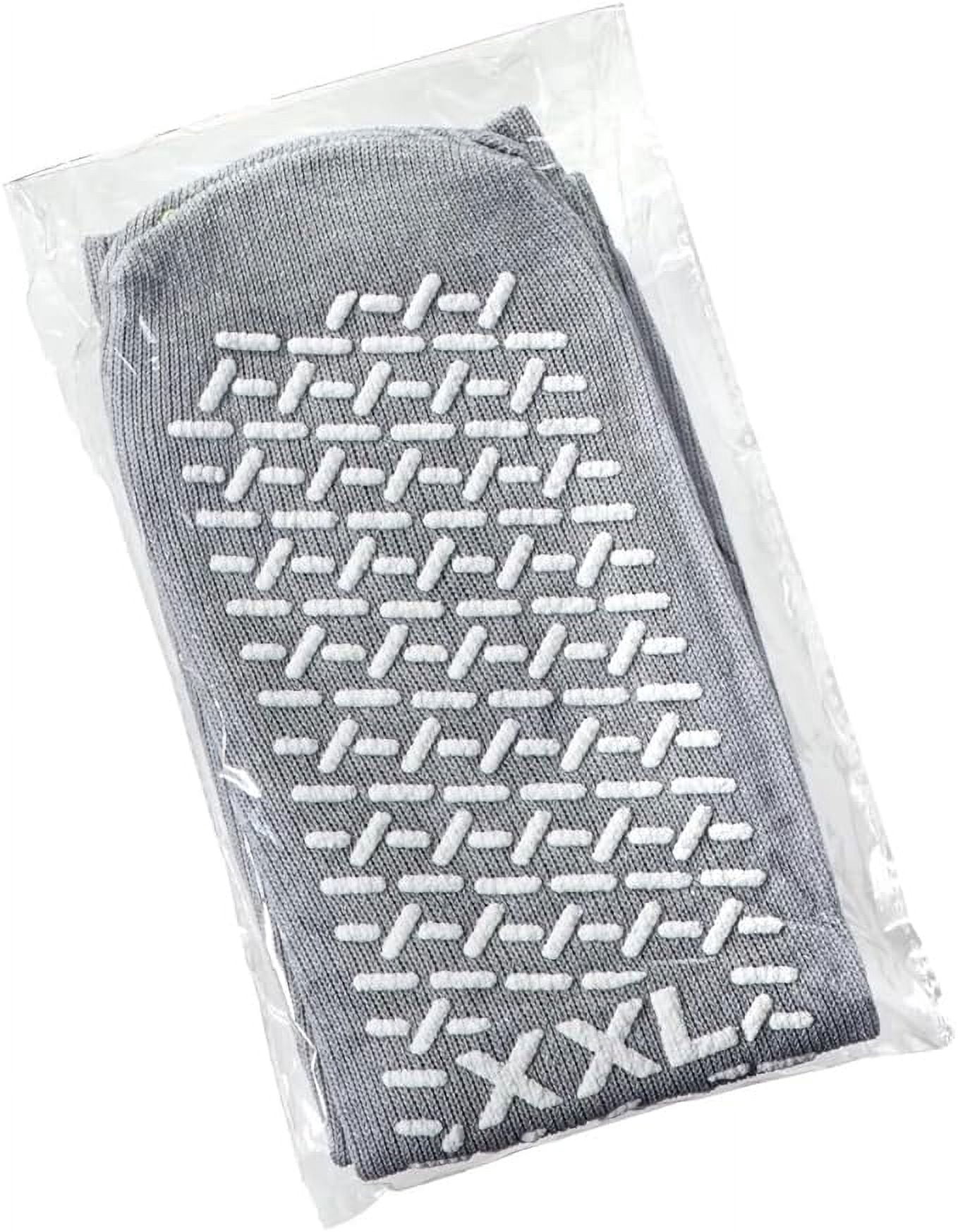 Comfort Axis 6 Pairs of Single Sided Non-Skid Travel Slipper Ankle Socks, Gray (XX-Large)