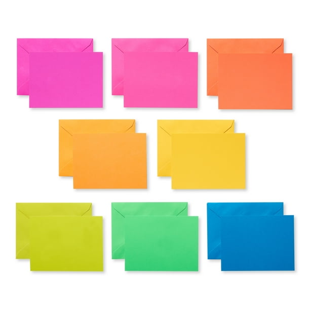 American Greetings Neon Rainbow Blank Note Cards 100 Count Envelopes Included Walmart Com Walmart Com