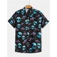 thumbnail image 5 of Camisa hawaiana con gráfico de astronauta y planeta para hombre y mujer, blusa con estampado 3D de sushi, calavera y hongo, camisas hawaianas de manga corta con solapa para niños, 5 of 5
