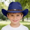 thumbnail image 2 of Gibobby Toddler Baby Cowboy Hat Infant Western Cowgirl Hat Unisex for Boys Girls Kids Classic Ranch Cowboy Hat Outdoor Dress Up Cap(3-18 Years,Blue), 2 of 7