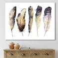 thumbnail image 1 of Designart Boho Ethnic Dark Gray Feathers I Canvas Wall Art, 1 of 4