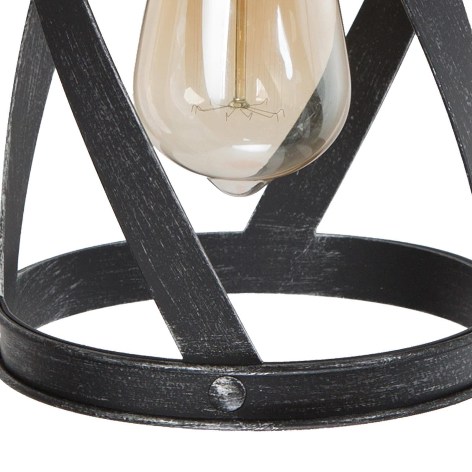 LNC 1-Light Black and Silver Lantern LED Mini Pendant for Kitchen Island
